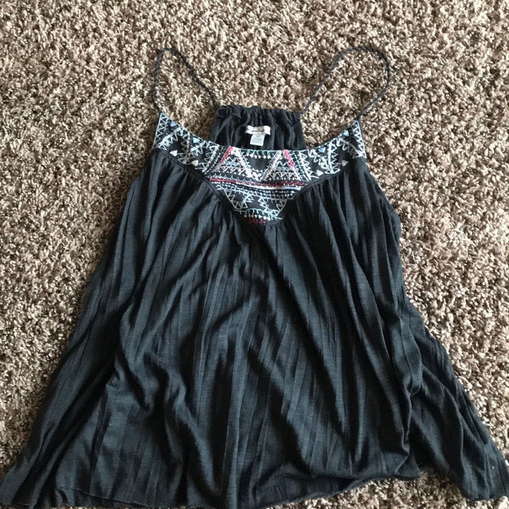 American Eagle rope tied tank top in heather grey